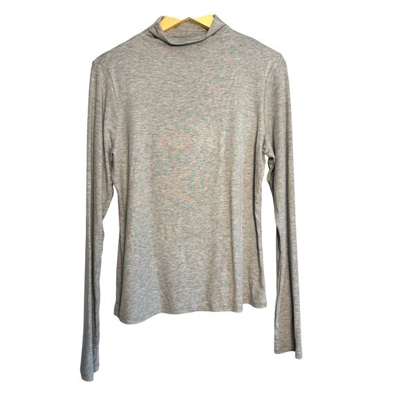 Z Supply Gray Long Sleeve Mock Neck Top Size XL Soft Stretch Basic - Picture 1 of 4